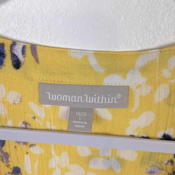 Woman Within New Woman’s 18/20 L Quarter Sleeve Rayon Print Tunic Blouse - Picture 3 of 8